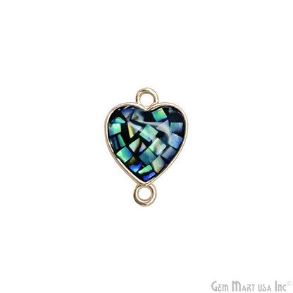Shell Charm Heart 14x10mm Double Bail Bracelet Charm Pendant  Jewelry GemMartUSA
