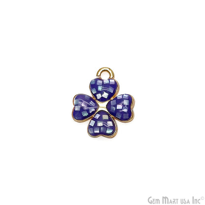 Clover shape Charm Shell 14x12mm Single Bail Connector Charm Jewelry GemMartUSA
