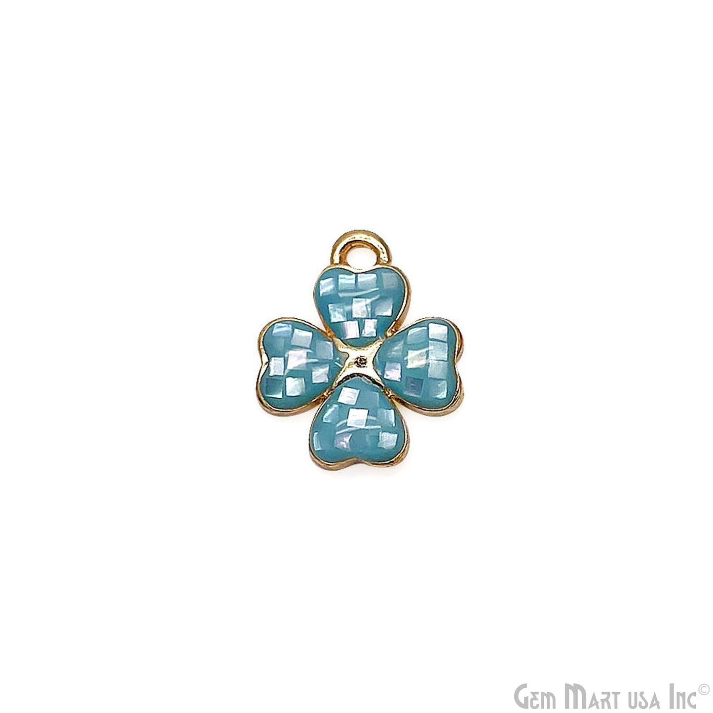 Clover shape Charm Shell 14x12mm Single Bail Connector Charm Jewelry GemMartUSA