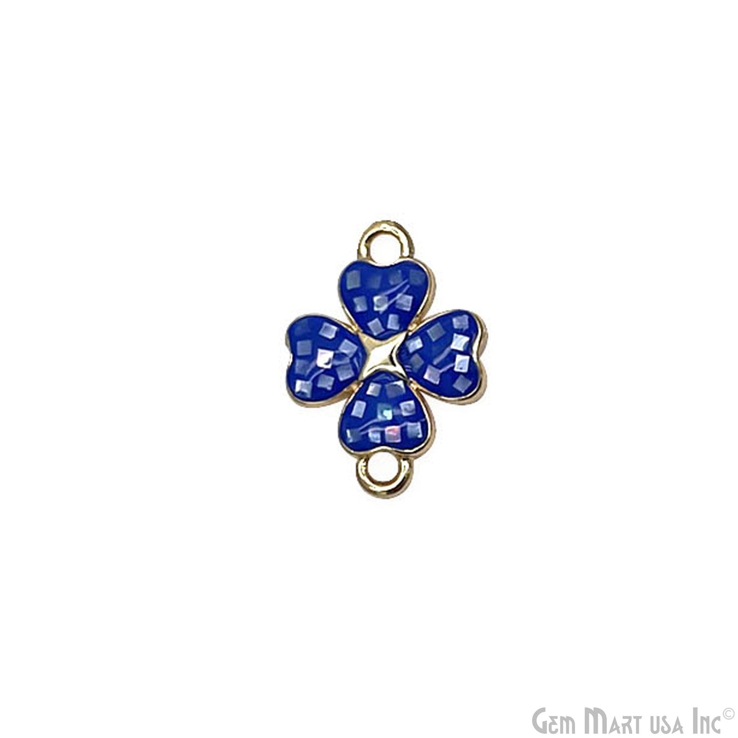 Clover shape Charm Shell 16x12mm Double Bail Connector Charm Jewelry GemMartUSA