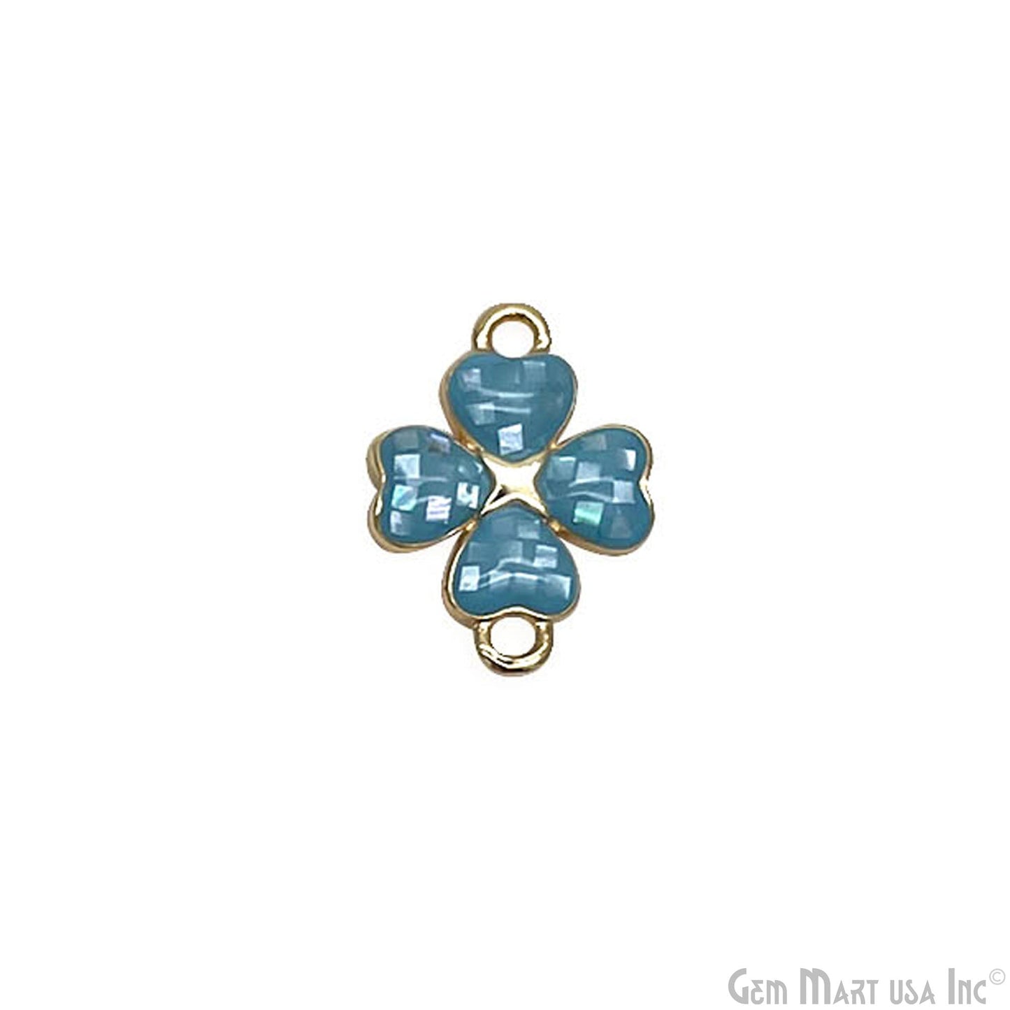Clover shape Charm Shell 16x12mm Double Bail Connector Charm Jewelry GemMartUSA