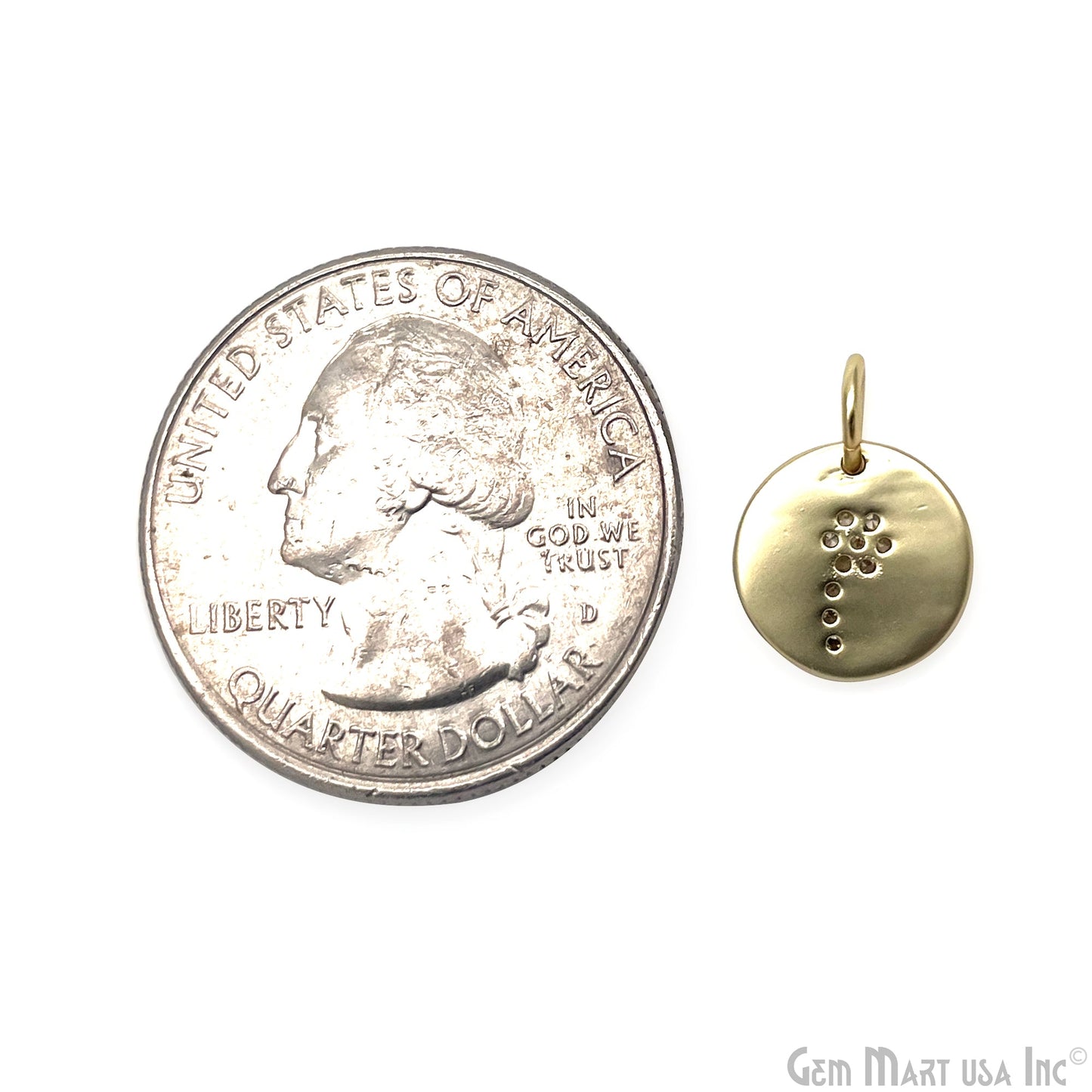 CZ Coconut Tree Round Charm Pendant 10mm Single Bail Tree Bracelet Charm Jewelry GemMartUSA
