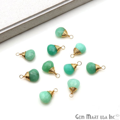 Gemstone Gold Wire Wrapped Single Bail 17x10mm Drop Connector