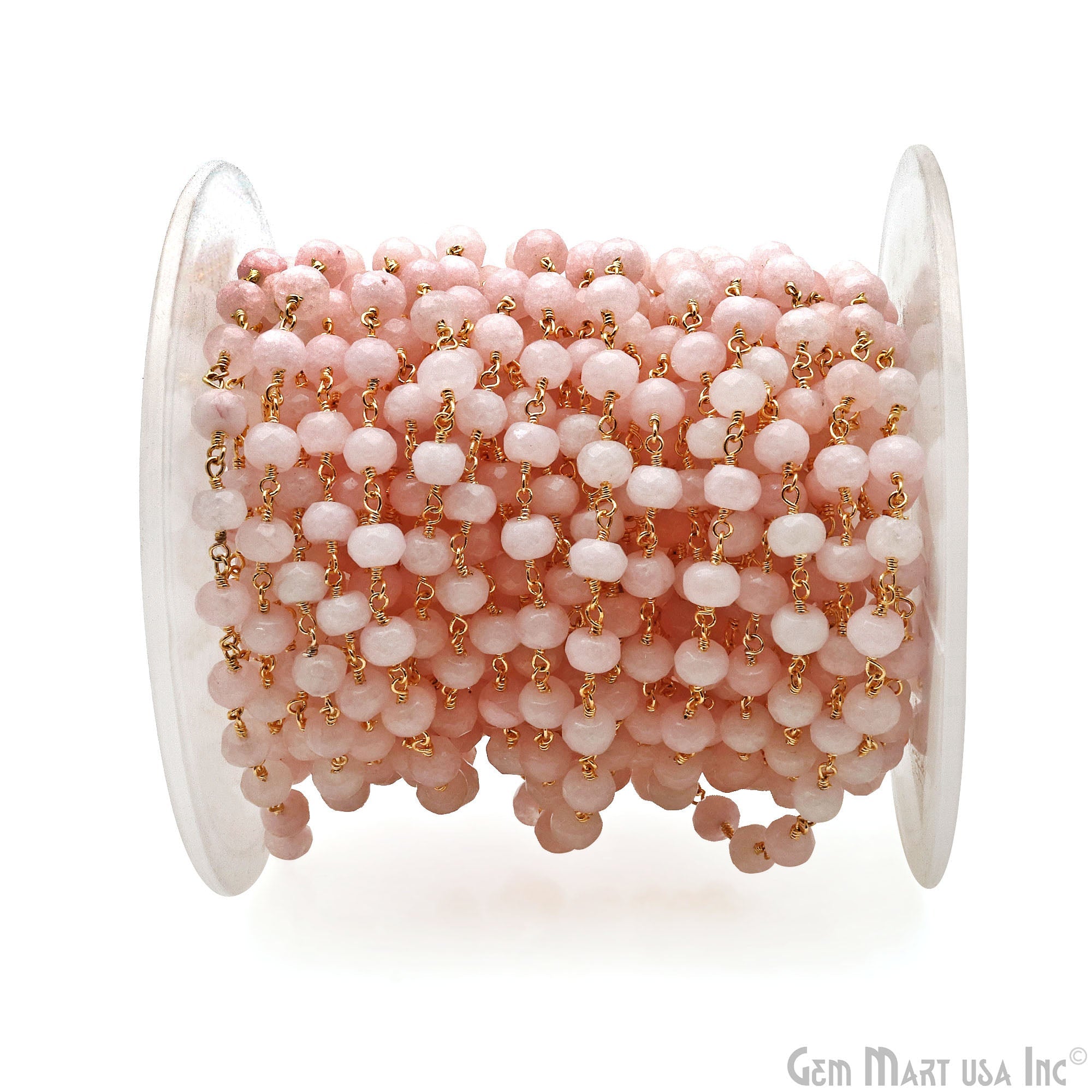 7. Light Pink Jade - Gold Plating