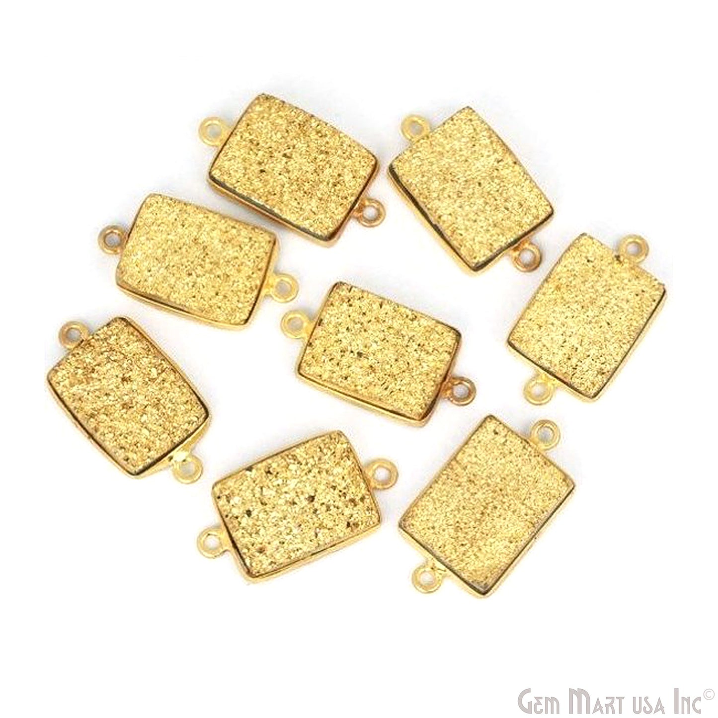 Titanium Druzy 12x16mm Bugget Gold Bail Bezel Gemstone Connector (Pick Your Color)