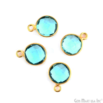 Round 8mm Single Bail Gold Plated Bezel Gemstone Connectors