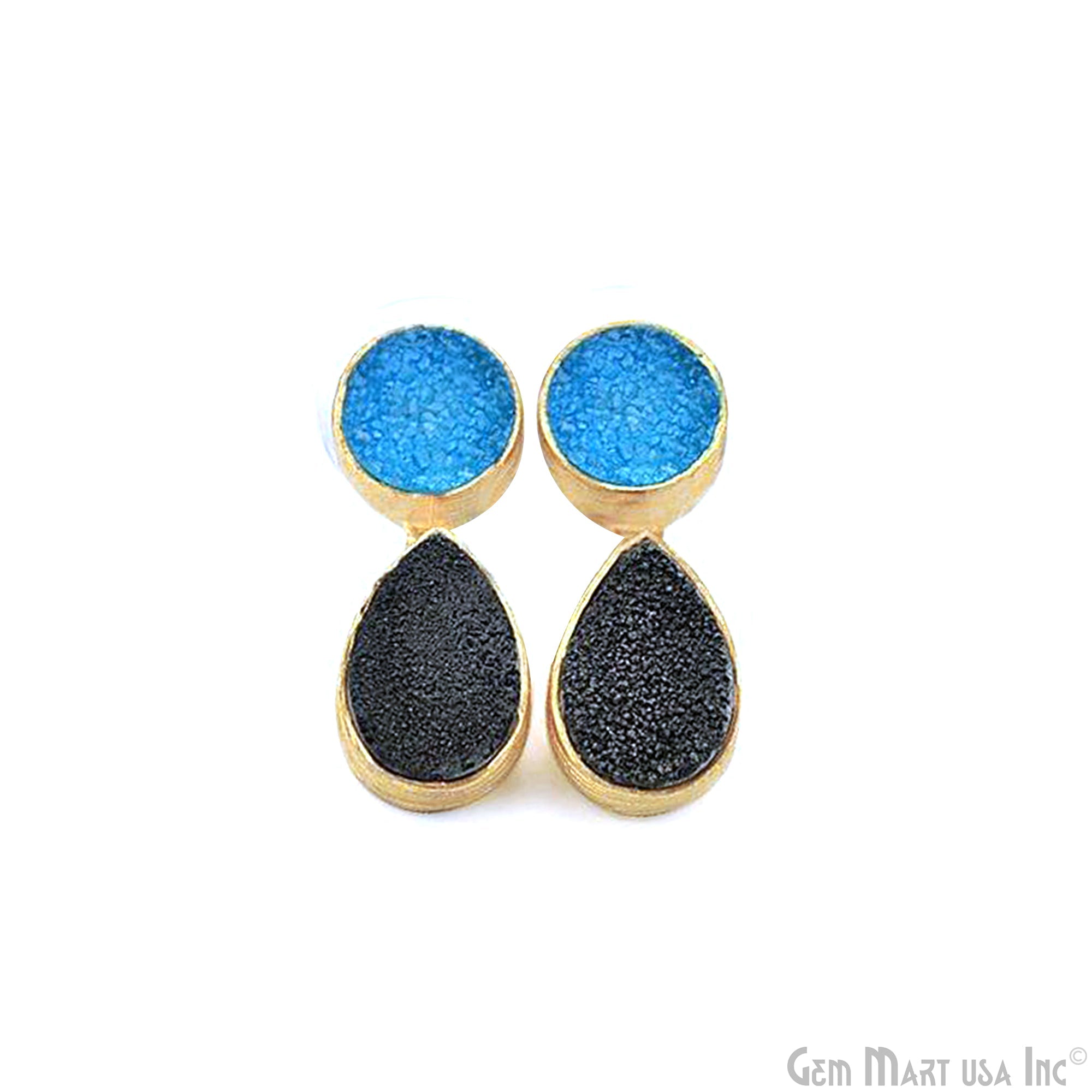 Light Blue and Black Druzy