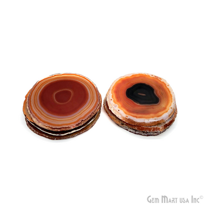 Red Natural Gemstone Coaster, Agate Slice Coaster, Rock & Crystal Coaster, Organic Drinkware