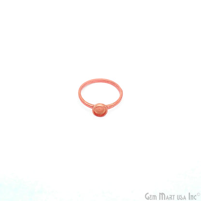 Round Bezel Cup Blank Ring Rose Gold Plated 5mm Round Stone Slot With Open Backing, Ring Setting