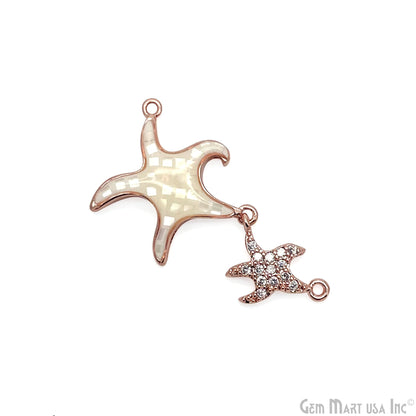 Starfish Charm Pendant Cubic Zircon 30x23mm Double Bail Bracelet Charm Jewelry GemMartUSA