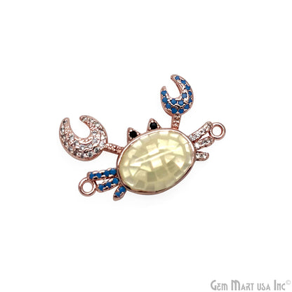 Crab Charm Pendant crab jewelry Cubic Zircon 25x17mm Pendant Charm Jewelry GemMartUSA