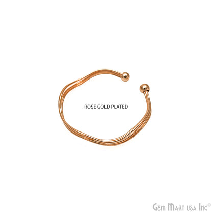 Multi Wire Cuff Bracelet, Open Cuff Bangle, Adjustable Stacking Bracelet, Knot Bangle, Minimalist Bracelet, Gold Plated Findings