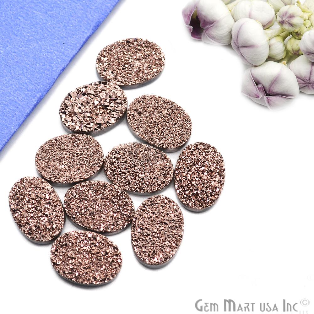Plain Druzy 13x18mm Oval Shape Loose Cabochon (Pick Your Color) - GemmartUSA