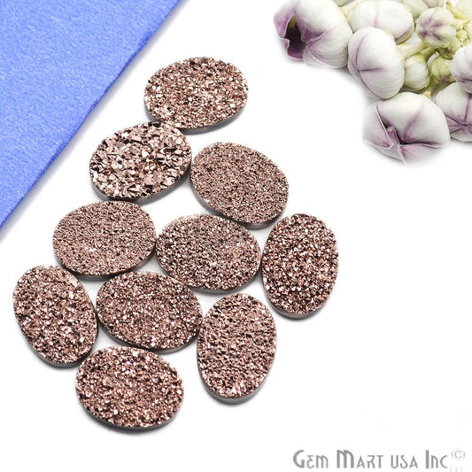 Plain Druzy 13x18mm Oval Shape Loose Cabochon (Pick Your Color) - GemmartUSA