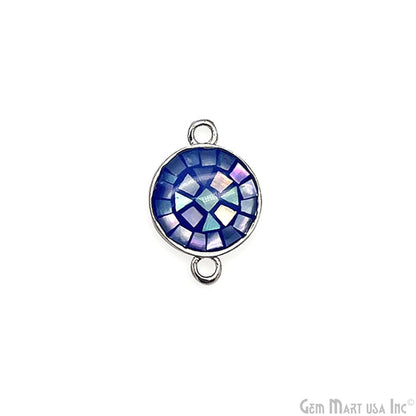 Shell Round Shape 10mm Double Bail Connector Charm Jewelry GemMartUSA
