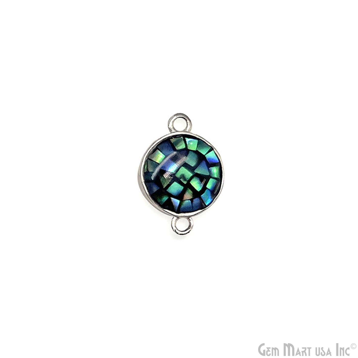 Shell Round Shape 10mm Double Bail Connector Charm Jewelry GemMartUSA