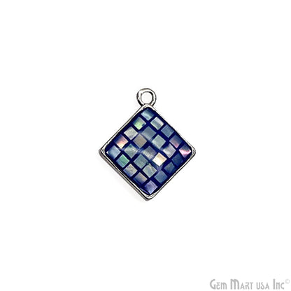 Shell Square Shape 14mm Single Bail Connector Charm Jewelry GemMartUSA