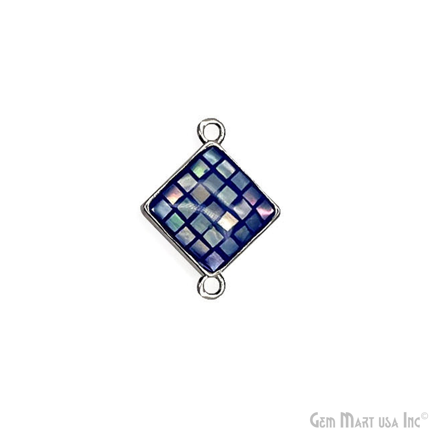 Shell Square Shape 14mm Double Bail Connector Charm Jewelry GemMartUSA