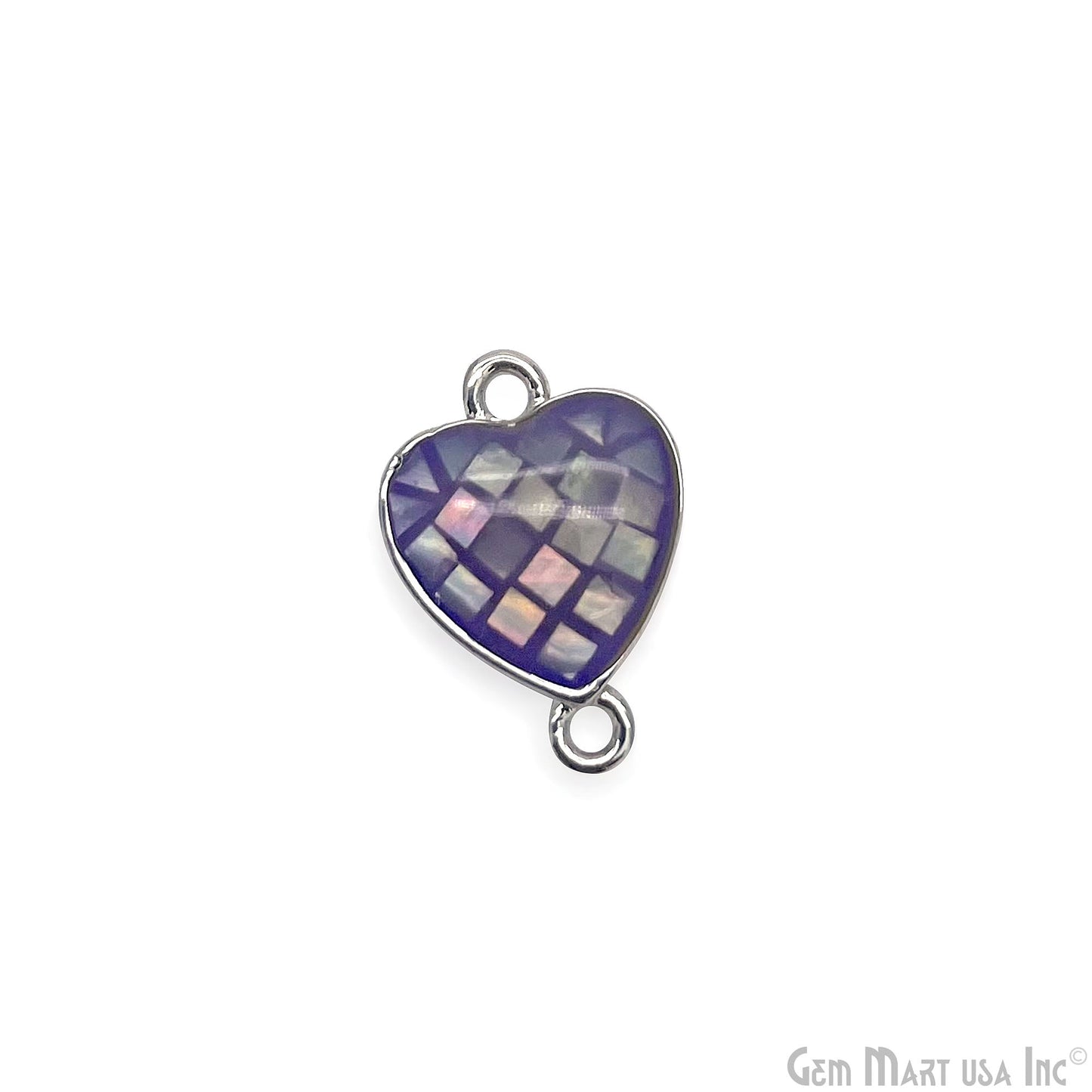 Shell Charm Heart 14x10mm Double Bail Bracelet Charm Pendant  Jewelry GemMartUSA
