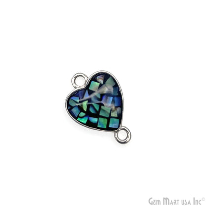 Shell Charm Heart 14x10mm Double Bail Bracelet Charm Pendant  Jewelry GemMartUSA