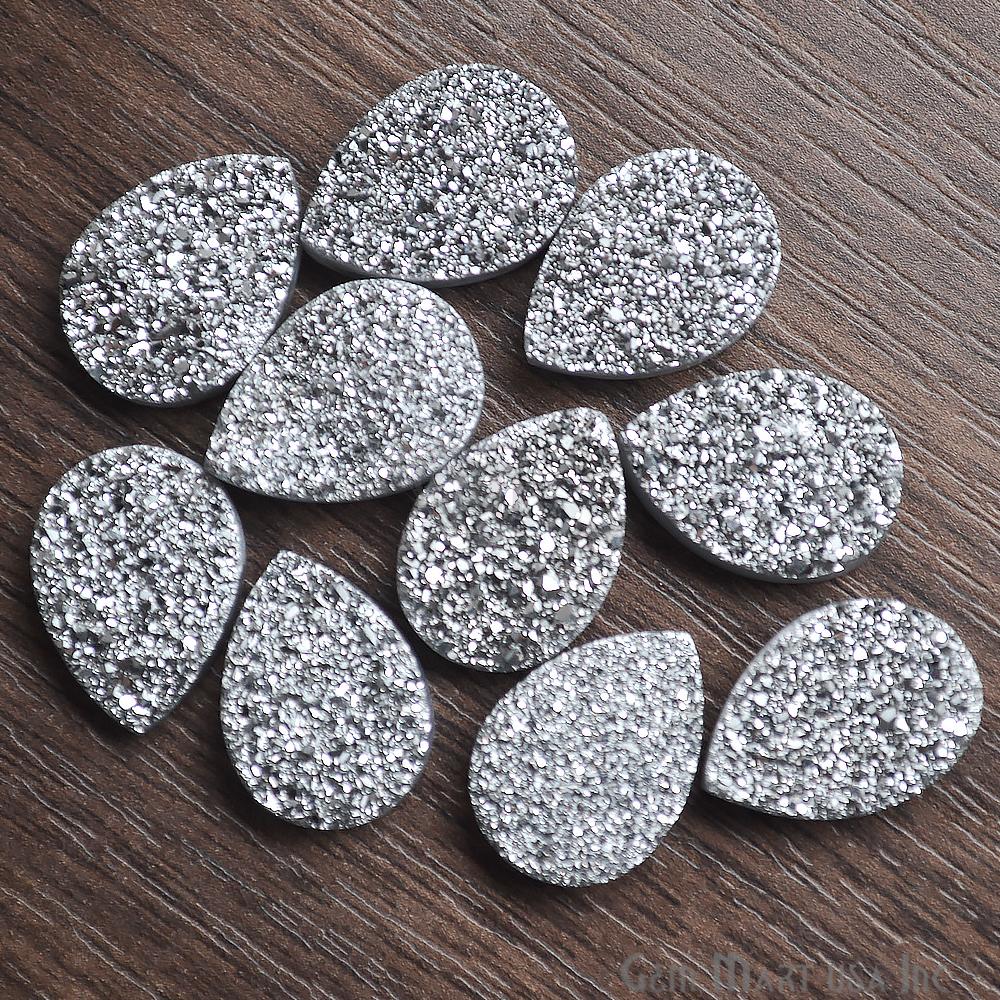 Plain Druzy 13x18mm Pear Shape Loose Cabochon (Pick Your Color) - GemMartUSA