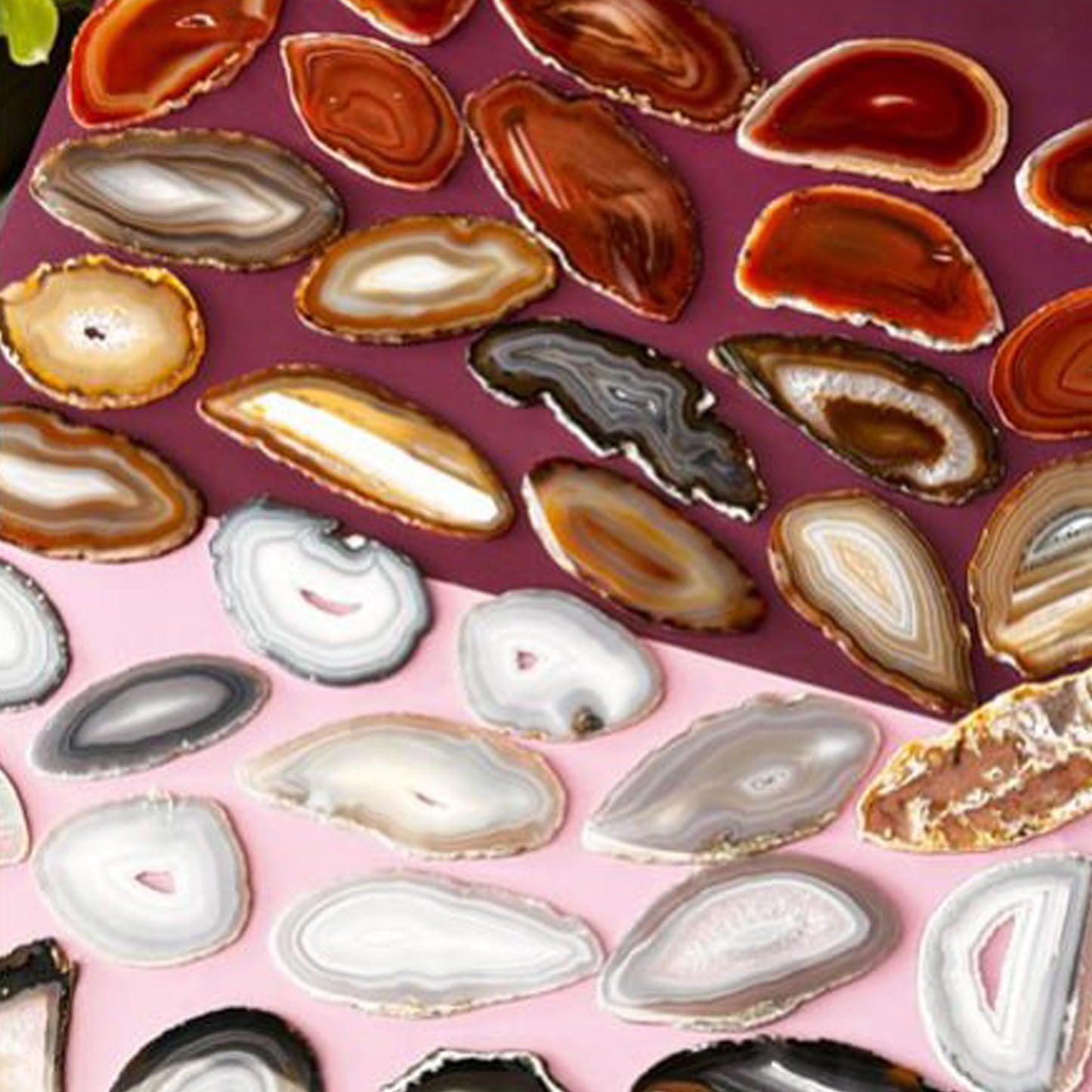 Natural Agate Slices, Natural Geode Slice Necklace Charm, Boho Crystal Agate Slice, 2.5-4 Inch Long Slices