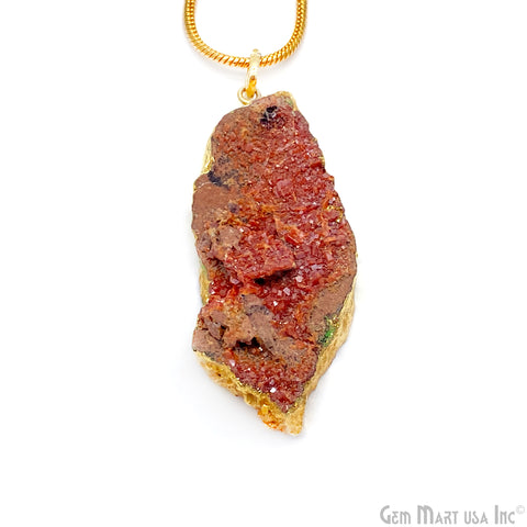 Vanadinite Rough 62x26mm Single Gold Bail Gemstone Pendant