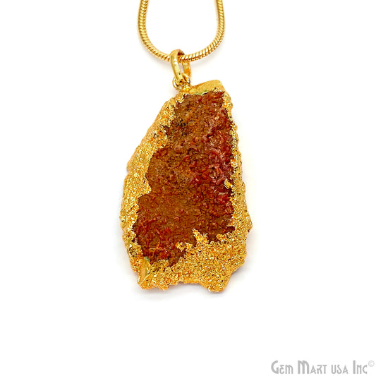 Vanadinite Rough 50x29mm Single Gold Bail Gemstone Pendant