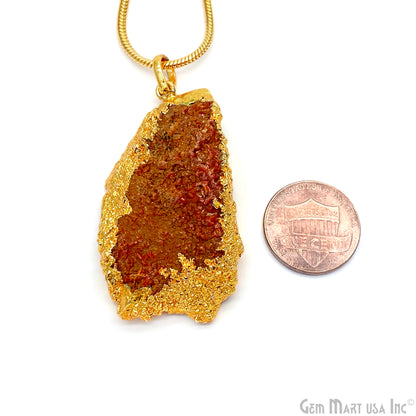 Vanadinite Rough 50x29mm Single Gold Bail Gemstone Pendant