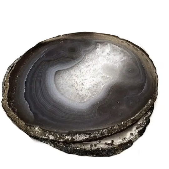 Agate Slice Coaster, Natural Gemstone Coaster, Rock & Crystal Coaster, Organic/Silver/Gold Plated Drinkware