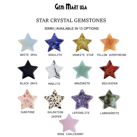 Star Shaped Natural Stone Hand Carved Gemstone