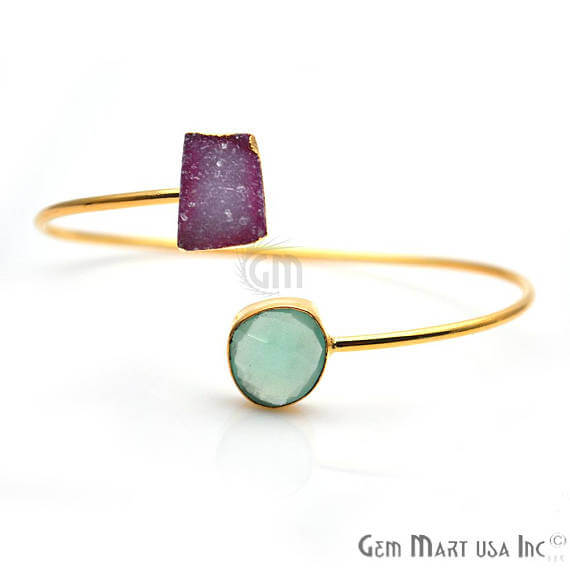 Aqua Chalcedony & Pink Druzy
