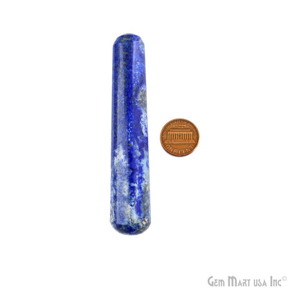 Lapis Hand Made SPA Massage Wand Reiki Healing Crystal Relaxation Meditation Collection Gift, Healing Crystal, 4Inch
