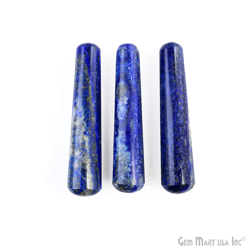 Lapis Hand Made SPA Massage Wand Reiki Healing Crystal Relaxation Meditation Collection Gift, Healing Crystal, 4Inch