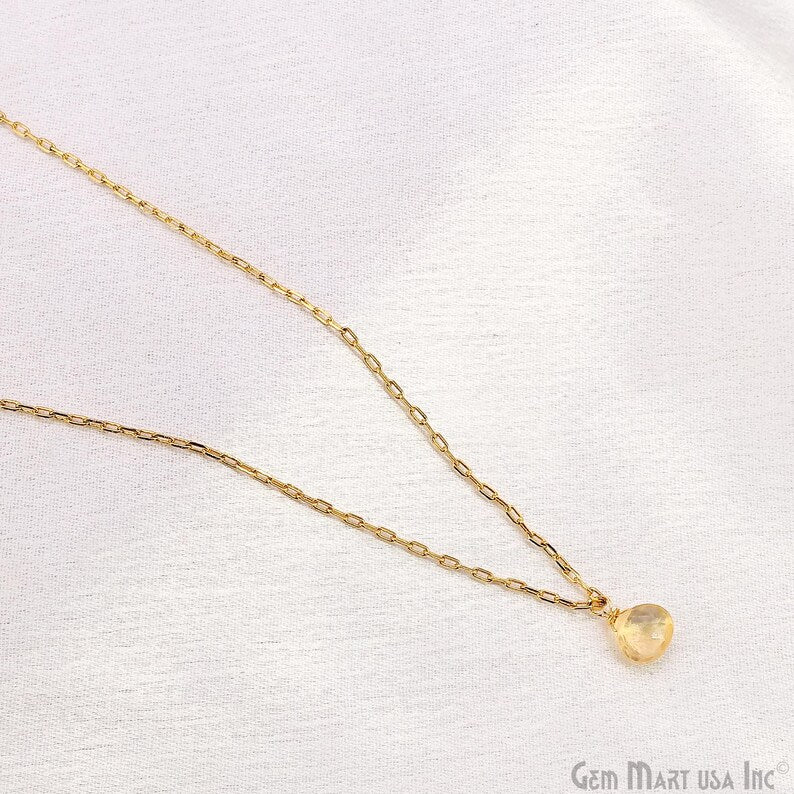 Citrine Drop 11x7mm Gold Wire Wrapped Single Bail Connector