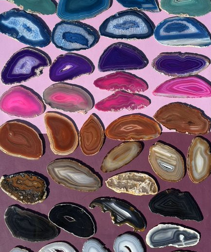 Natural Agate Slices, Natural Geode Slice Necklace Charm, Boho Crystal Agate Slice, 2.5-4 Inch Long Slices