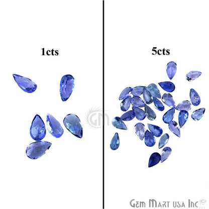 Tanzanite Wholesale Gemstones, 100% Natural Precious Gems, Purple and Blue Faceted Loose Gems, 3x5mm, Pears, 5 Carats