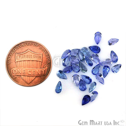 Tanzanite Wholesale Gemstones, 100% Natural Precious Gems, Purple and Blue Faceted Loose Gems, 3x5mm, Pears, 5 Carats