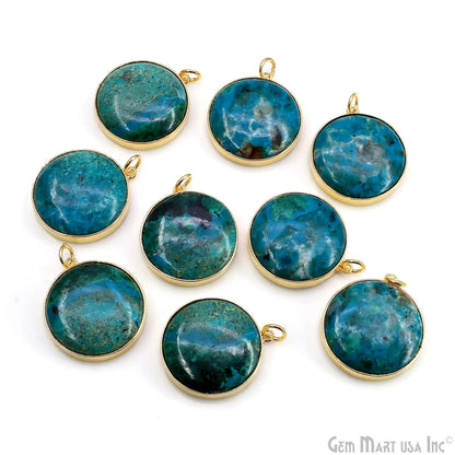 Round 30x26mm Cabochon Gold Plated Single Bail Gemstone Connector