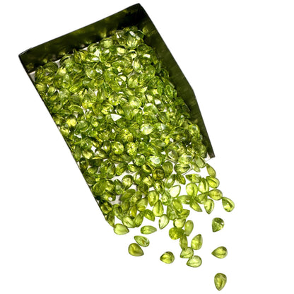 Peridot Pears Gemstone, 7x5mm, 5+ Carat, 100% Natural Faceted Loose Gems, August Birthstone