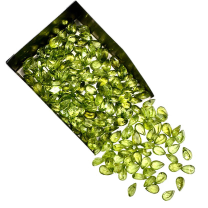 Peridot Pears Gemstone, 8x5mm, 5+ Carat, 100% Natural Faceted Loose Gems, August Birthstone