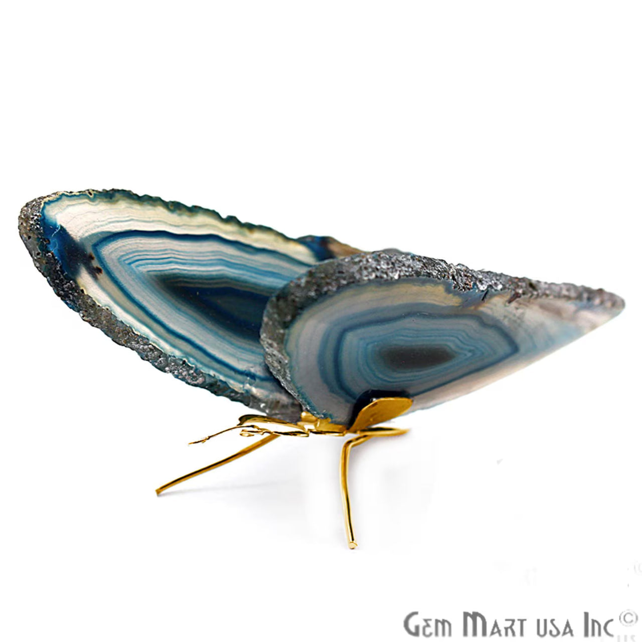 Teal Agate Slice Butterfly, Home Decor, Boho Decor, Agate Slice, Butterfly Wings, Agate Geode, Gemstone Butterfly