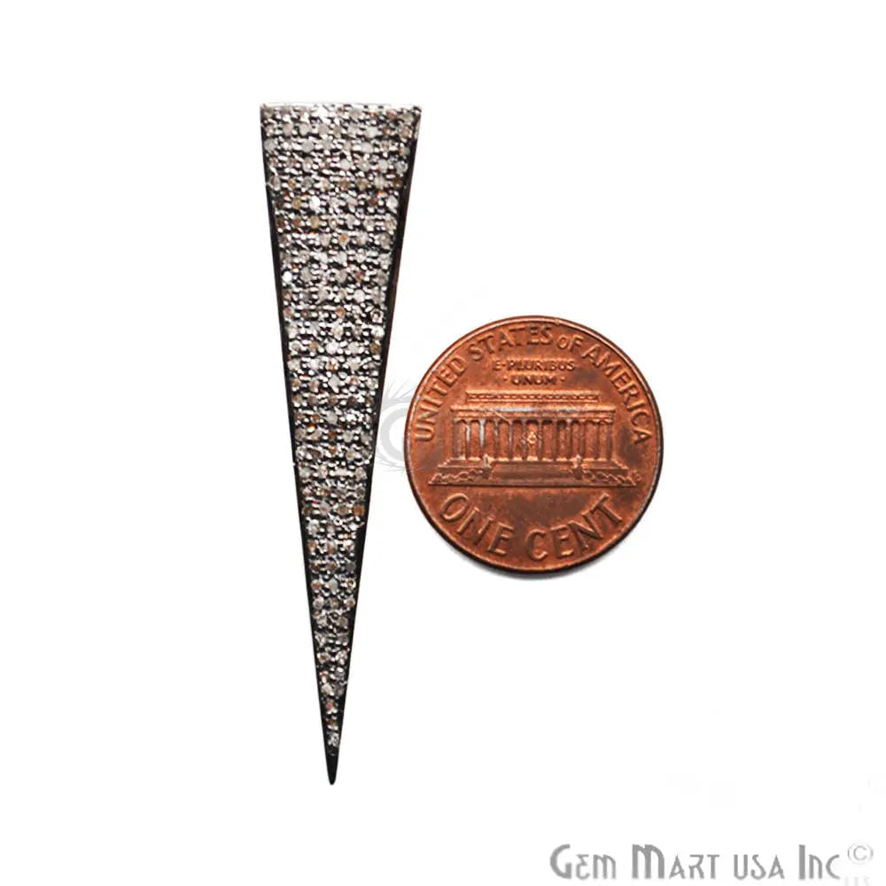 Triangle Spike Diamond Charm Pendant, 50x12mm Triangle Spike Gold Vermeil Necklace Pendant