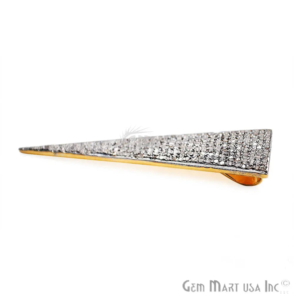 Triangle Spike Diamond Charm Pendant, 50x12mm Triangle Spike Gold Vermeil Necklace Pendant
