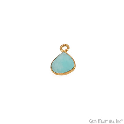 Amazonite Heart 6mm Gold Plated Single Bail Bezel Gemstone Connector