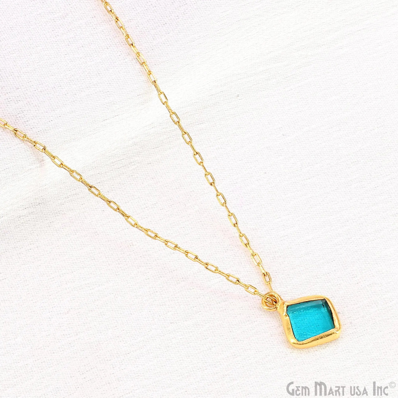 Gold Electroplated Single Bail Geometric Pendant Charm Gemstone Connector