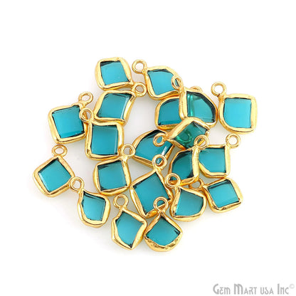 Gold Electroplated Single Bail Geometric Pendant Charm Gemstone Connector