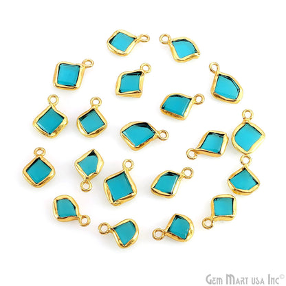 Gold Electroplated Single Bail Geometric Pendant Charm Gemstone Connector