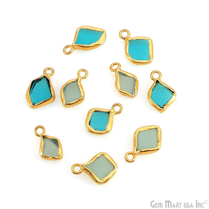 Gold Electroplated Single Bail Geometric Pendant Charm Gemstone Connector