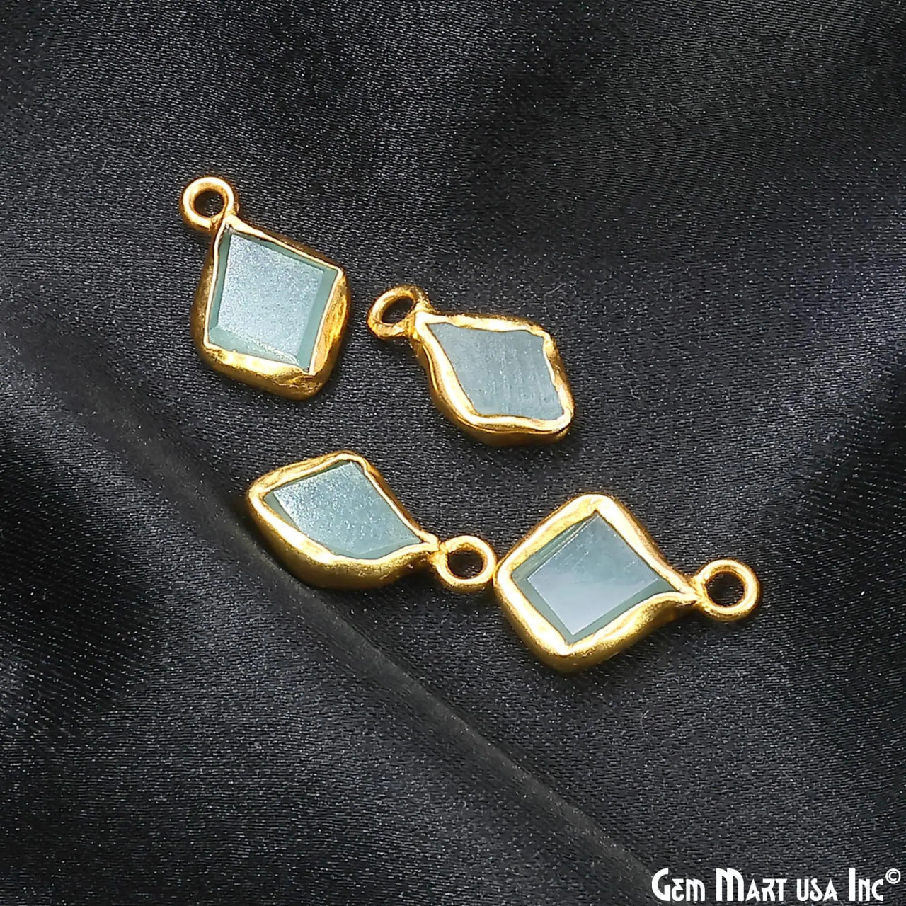 Gold Electroplated Single Bail Geometric Pendant Charm Gemstone Connector